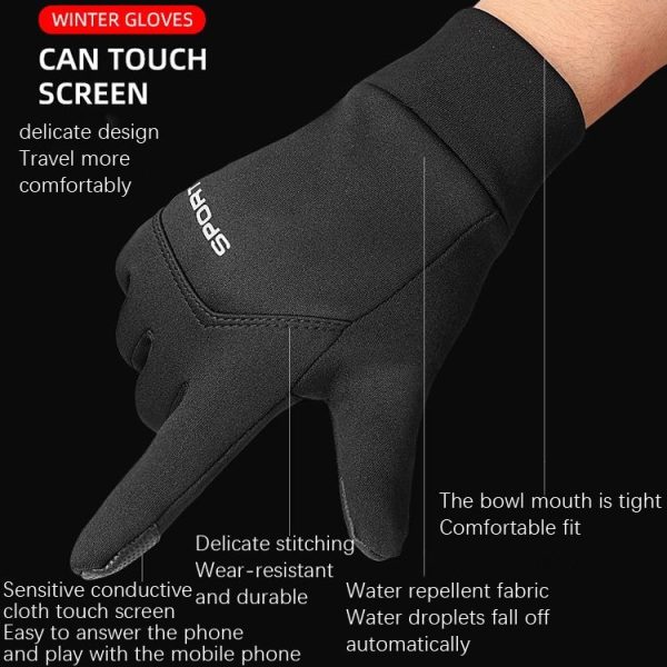 Outdoor Sports Velvet Anti-Slip Glove, Size: XL (Black) - Image 3