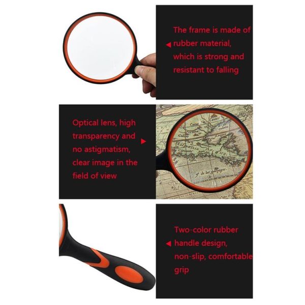 10X HD Optical Lens Handheld Magnifying Glass, Specification: 75mm - Image 5