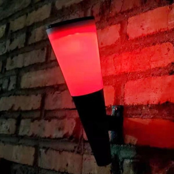 N230 Outdoor Solar Garden Circular Cone Wall Lamp, Style: Colorful Light - Image 4