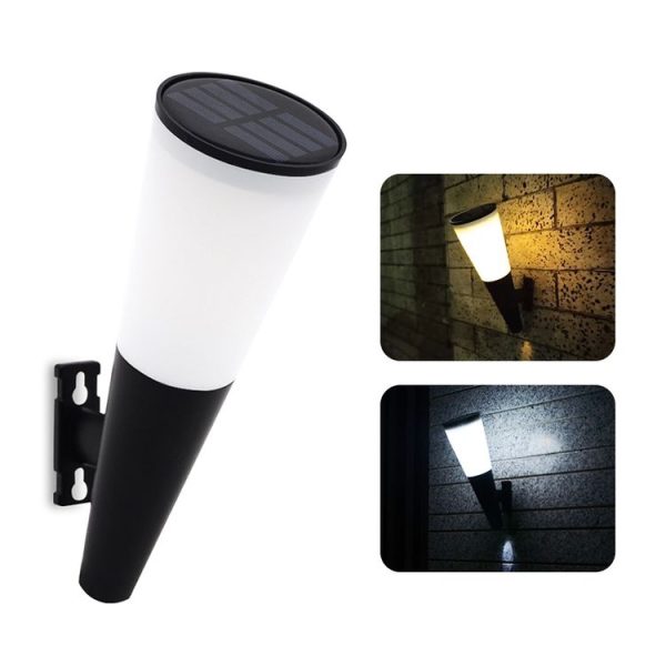 N230 Outdoor Solar Garden Circular Cone Wall Lamp, Style: Two-color Light - Image 2