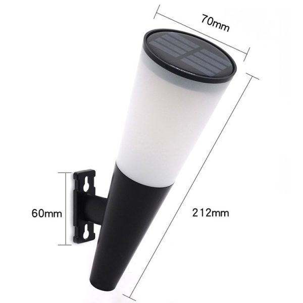 N230 Outdoor Solar Garden Circular Cone Wall Lamp, Style: Two-color Light - Image 5