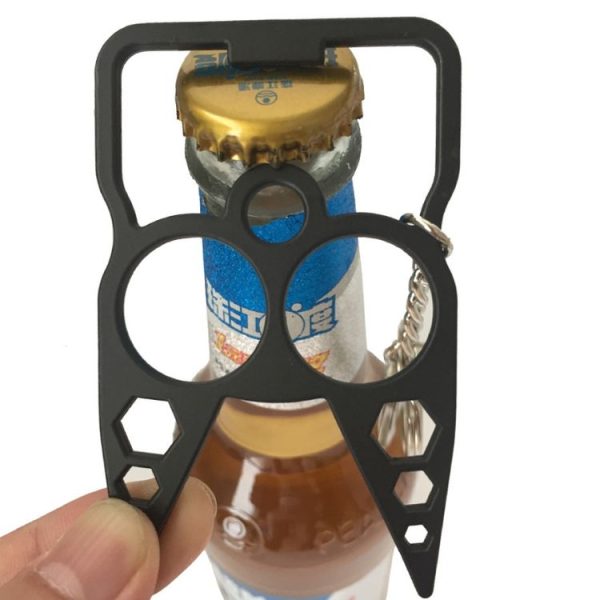 2 PCS 6 In 1 Multifunctional Keychain Zinc Alloy Bottle Opener (Silver) - Image 3
