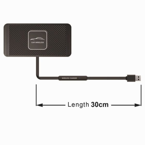 C1 30cm Short Cable 15W QI Car Wireless Charging Anti-Skid Pad - Image 3