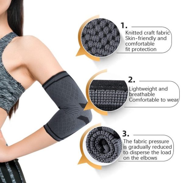 1pair Fitness Sports Protective Gear Breathable Sweating Sports Elbow Pads, Size: S (Black) - Image 4
