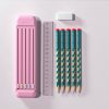 4 in 1 Pencil Eraser Ruler Stationery Box (Light Pink)