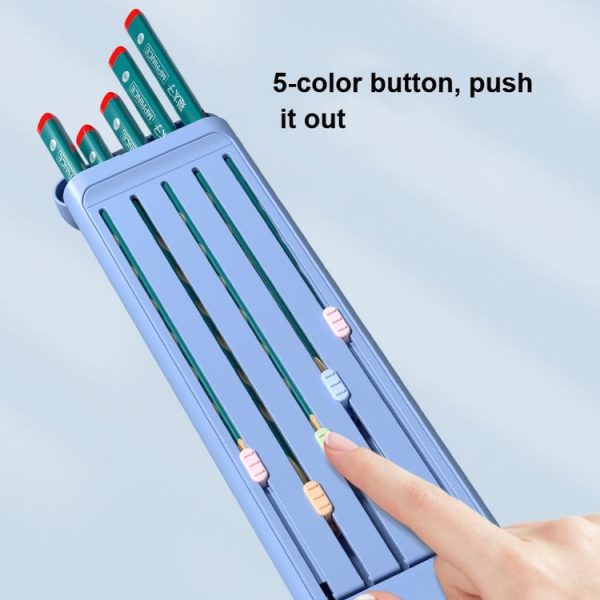 4 in 1 Pencil Eraser Ruler Stationery Box (Light Pink) - Image 6