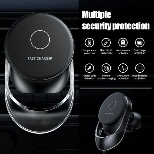 F9189 15W MagSafe Magnetic Car Lighting Wireless Charger (Black) - Image 5