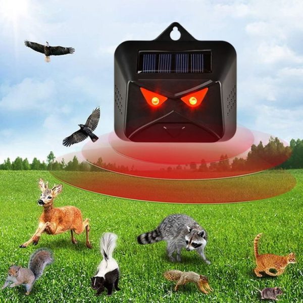 209A Solar High Frequency Flash Nocturnal Animal Repeller (Black Owl) - Image 2