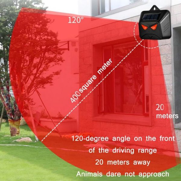 209A Solar High Frequency Flash Nocturnal Animal Repeller (Black Owl) - Image 4