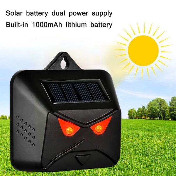 209A Solar High Frequency Flash Nocturnal Animal Repeller (Black Owl) - Image 5