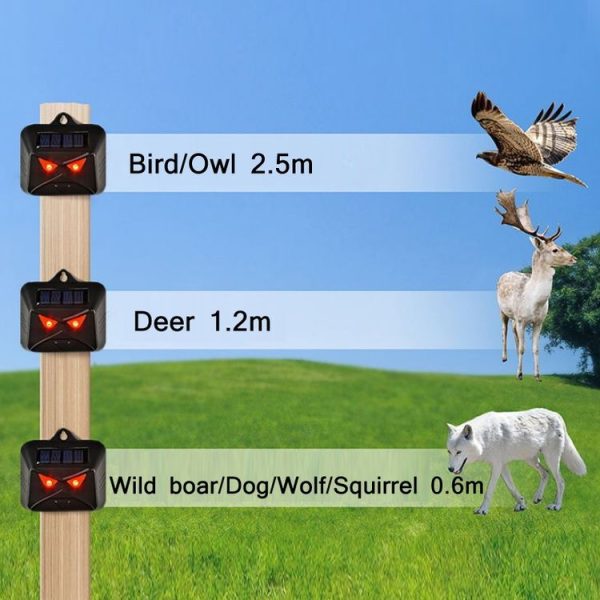 209A Solar High Frequency Flash Nocturnal Animal Repeller (Black Owl) - Image 6