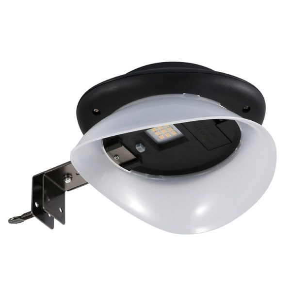 Punch-free Flying Saucer Solar Lamp Outdoor Garden Decoration Wall Lamp (Black Shell Warm Light) - Image 2