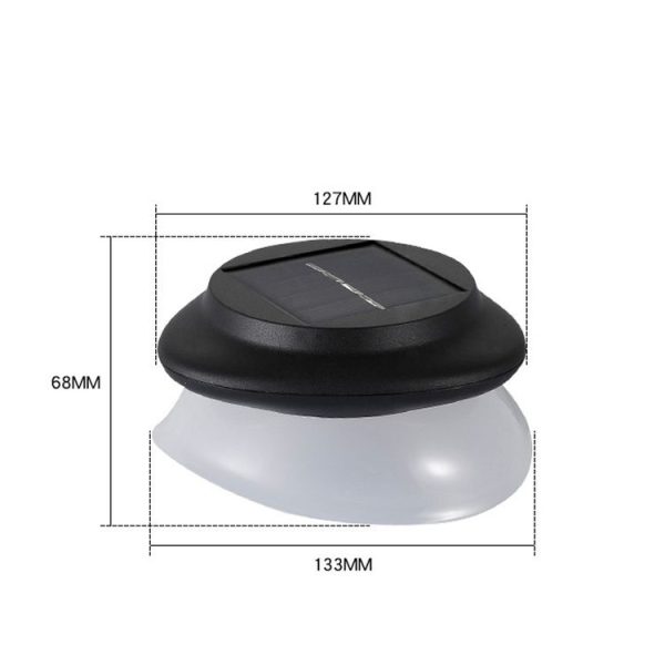 Punch-free Flying Saucer Solar Lamp Outdoor Garden Decoration Wall Lamp (Black Shell Warm Light) - Image 3