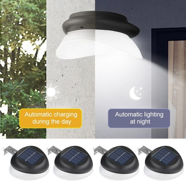 Punch-free Flying Saucer Solar Lamp Outdoor Garden Decoration Wall Lamp (Black Shell Warm Light) - Image 4