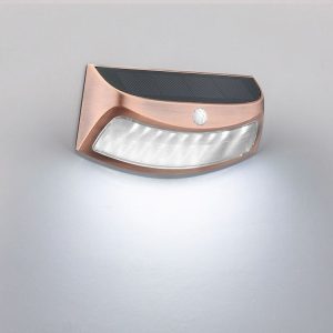 Red Copper Human Body Induction Solar Wall Light (White Light)