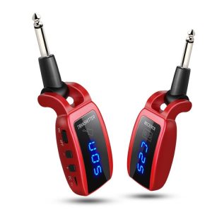 U12DX 6.35mm Jack Wireless Guitar Transmitter Receiver Rechargeable Adapter (Red)
