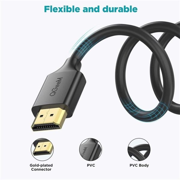 QGeeM QG-AV16 HD TV Blu-Ray Projection HDMI TV Cable Supports 4K, Length: 1.83 m - Image 3