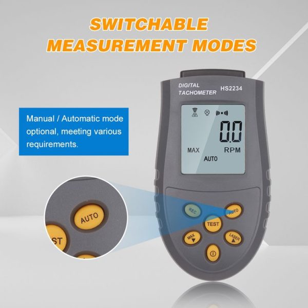 HS2234 Non-contact Laser Tachometer Digital Display Motor Tachometer - Image 5