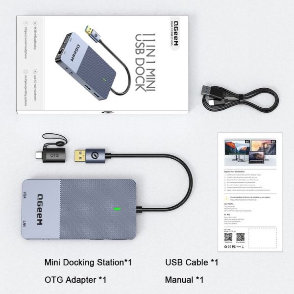 QGeeM 11 In 1 Multifunctional Type-C Extension HUB Adapter ( QG-D3908) - Image 7