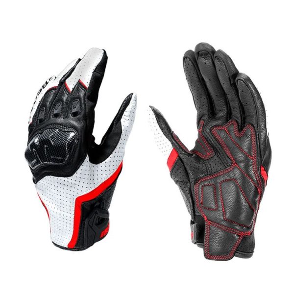 BSDDP RHA0119 Motorcycle Breathable Sheepskin Glove, Size: L (White)