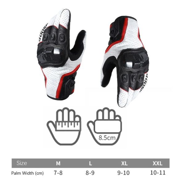 BSDDP RHA0119 Motorcycle Breathable Sheepskin Glove, Size: L (White) - Image 7