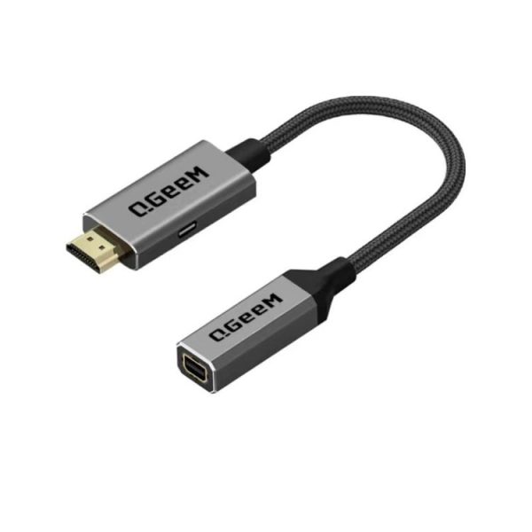 QGeeM QG-HD02 HDMI Single to Mini DP Converter (Silver Gray)