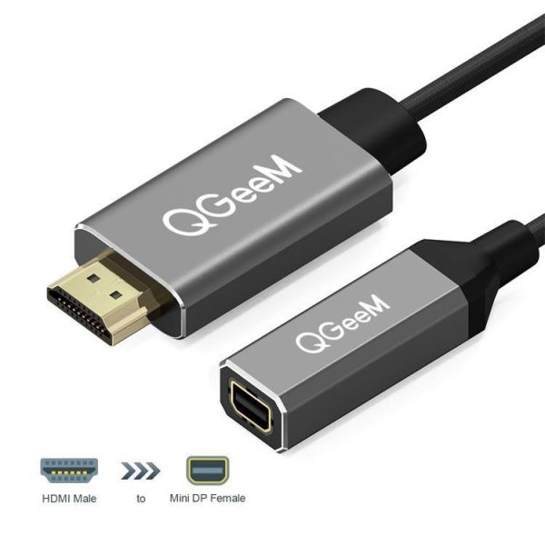 QGeeM QG-HD02 HDMI Single to Mini DP Converter (Silver Gray) - Image 2