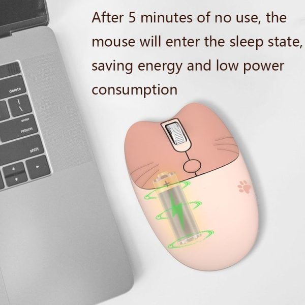 M3 3 Keys Cute Silent Laptop Wireless Mouse, Spec: Bluetooth Wireless Version (Pink) - Image 5