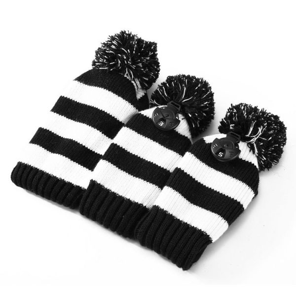 3 PCS / Set Golf Wooden Club Knitted Cover (Black) - Image 2