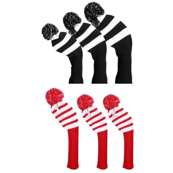 3 PCS / Set Golf Wooden Club Knitted Cover (Black) - Image 5