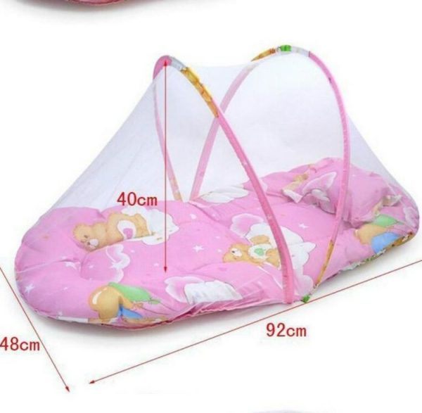 Spring Summer Portable Foldable Baby Crib With Mosquito Net (Blue) - Image 5