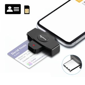 Rocketek CSCR3 Smart CAC Card Reader Type-c Bank Tax Declaration SIM Card / IC Card ID Card Reader (Black)
