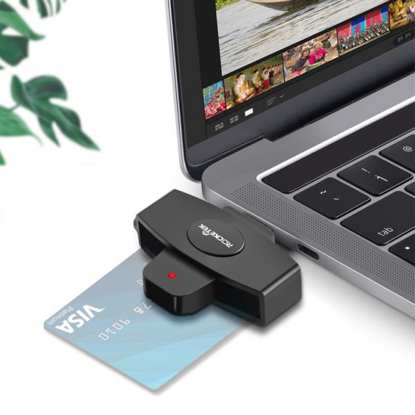 Rocketek CSCR3 Smart CAC Card Reader Type-c Bank Tax Declaration SIM Card / IC Card ID Card Reader (Black) - Image 6
