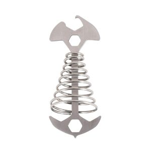 5 PCS Multifunctional Outdoor Camping Fishbone Nail Spring Hook Wind Rope Buckle (Stainless Steel)