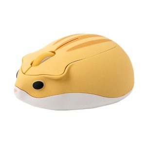 3 Keys 2.4G Wireless Hamster Shape Mouse (Yellow)