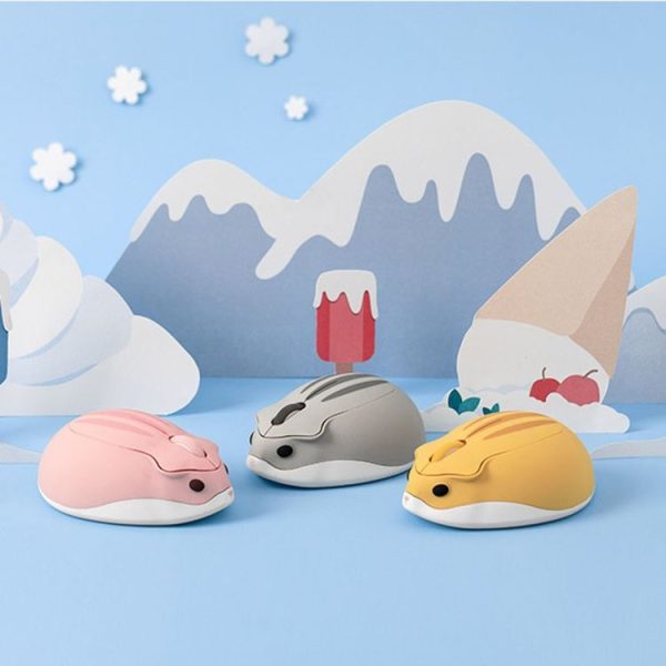 3 Keys 2.4G Wireless Hamster Shape Mouse (Yellow) - Image 2