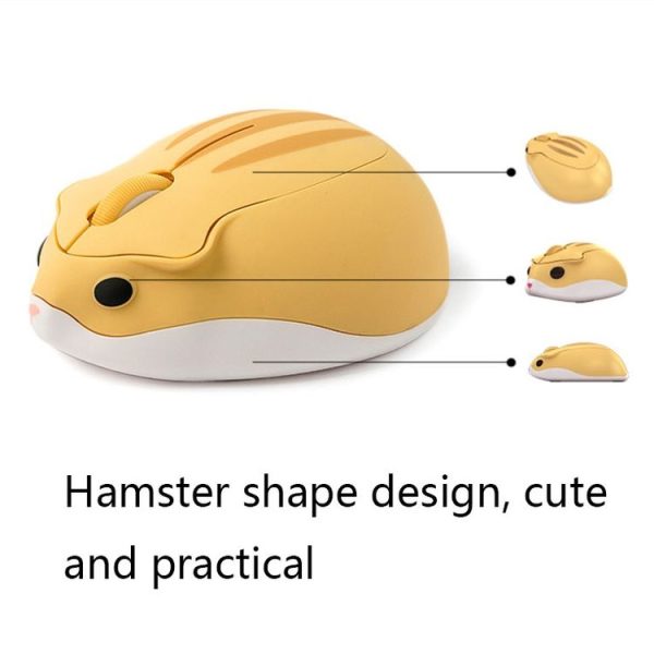 3 Keys 2.4G Wireless Hamster Shape Mouse (Yellow) - Image 3