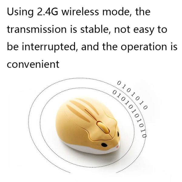 3 Keys 2.4G Wireless Hamster Shape Mouse (Yellow) - Image 4