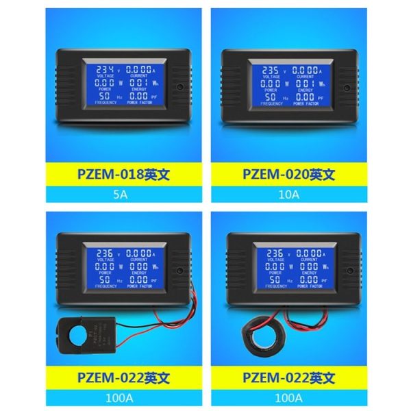 Peacefair English Version Multifunctional AC Digital Display Power Monitor, Specification: 10A - Image 2