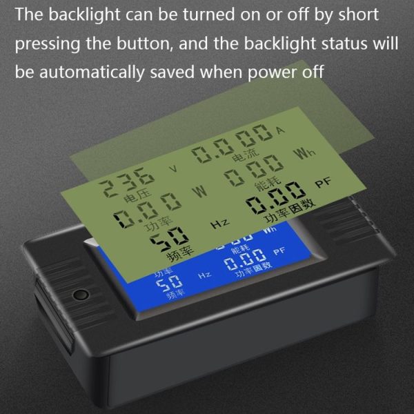 Peacefair English Version Multifunctional AC Digital Display Power Monitor, Specification: 10A - Image 6