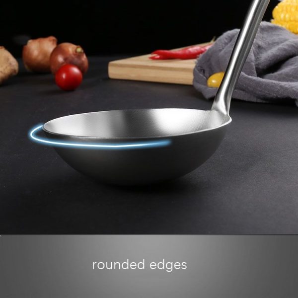 304 Stainless Steel Wooden Handle Kitchenware Kitchen Equipment, Style: Rice Spoon - Image 5