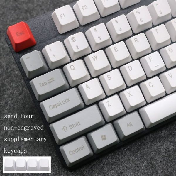 Mechanical Keyboard Laser PBT Keycap White No Words - Image 7