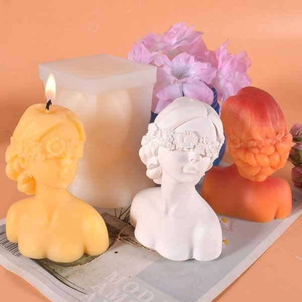 Aromatherapy Plaster Mold Rose Beauty Candle Silicone Mold, Style: Cover Eyes - Image 4