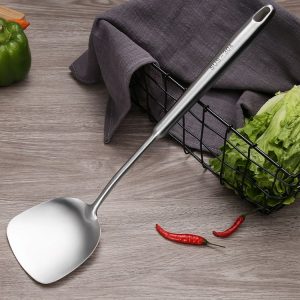 304 Stainless Steel Kitchen Equipment Thickened Hollow Handle Cooking Tool, Style: Spatula