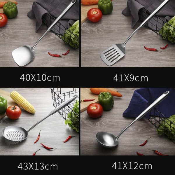 304 Stainless Steel Kitchen Equipment Thickened Hollow Handle Cooking Tool, Style: Soup Spoon - Image 3