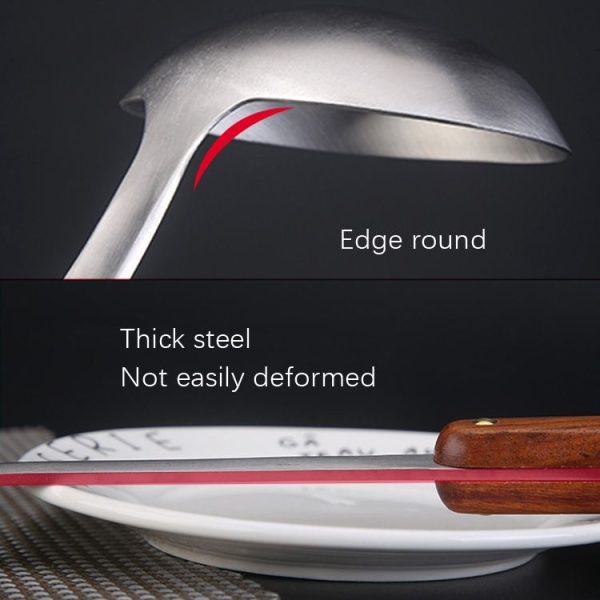 304 Stainless Steel Wooden Handle Kitchenware Home Kitchen Equipment, Style: Fried Spatula - Image 5