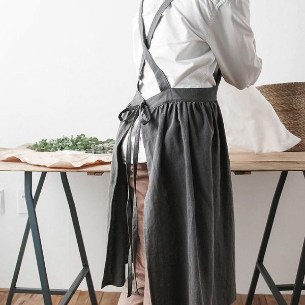 Cotton And Linen Parent-Child Painting Apron Baking Coffee Work Clothes, Size: Adult (Pink) - Image 5