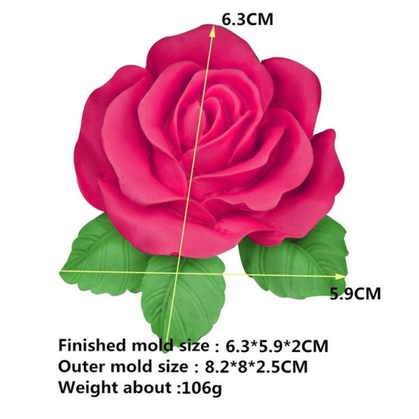 Big Rose Flower Handmade Soap Silicone Mold, Colour: Random (8.2x8x2.5cm) - Image 3