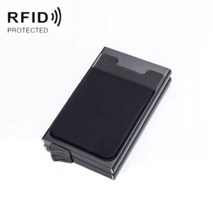 RFID Aluminum Alloy Anti-Degaussing Coin Card Holder (Black)