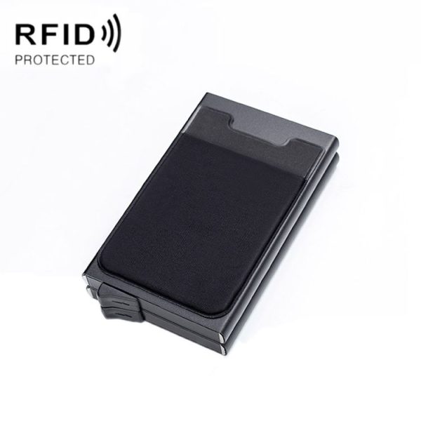 RFID Aluminum Alloy Anti-Degaussing Coin Card Holder (Black)